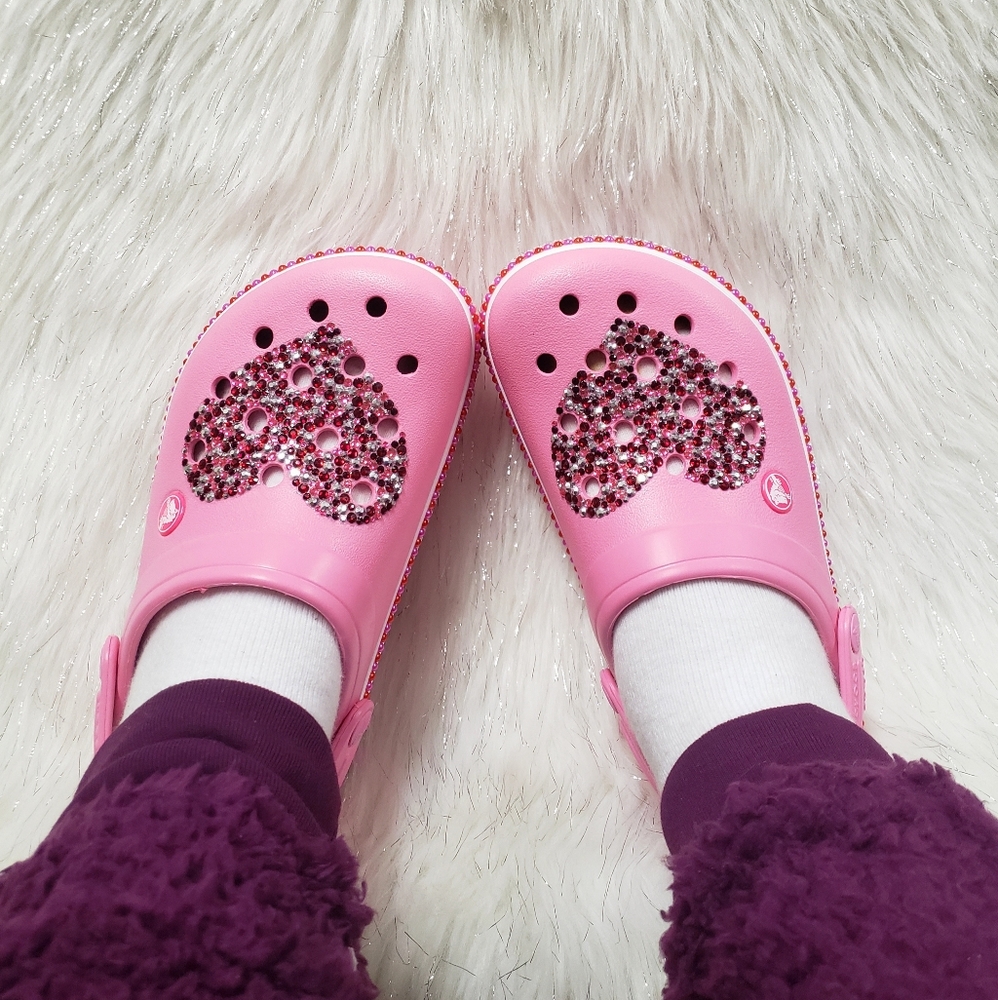 Custom Bedazzled Valentines Day Crocs size 8